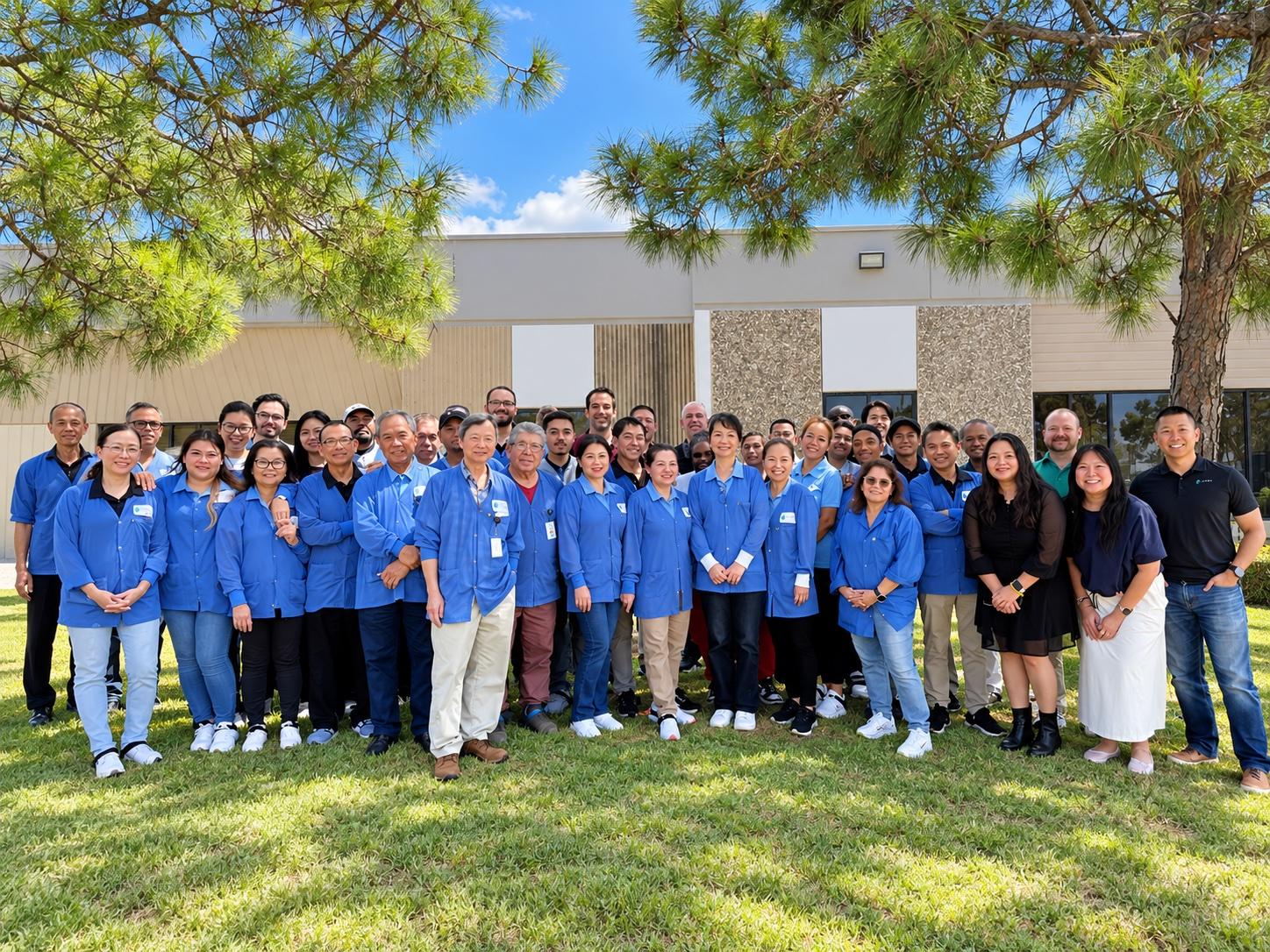 The PPSI Manufacturing team gathered outside the Houston facility
